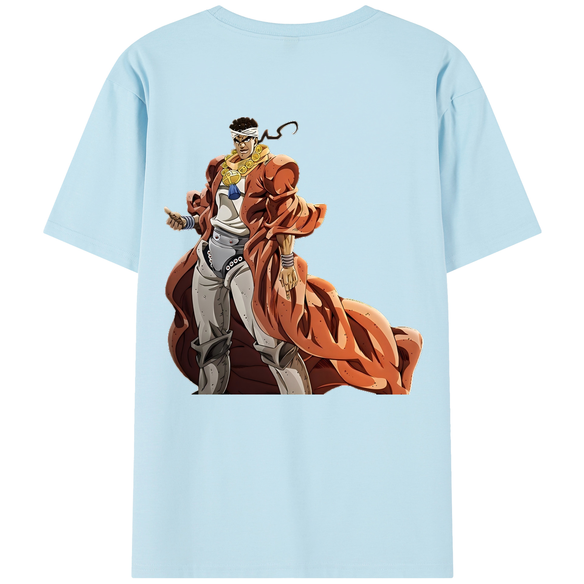 （画像用） ジョジョの奇妙な冒険 ムハンマド?アブドゥル JoJo's Bizarre Adventure Muhammad Avdol 綿100％半袖Tシャツ（背面プリント）
